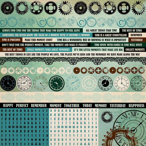 Kaisercraft - Time Machine Collection - 12 x 12 Sticker Sheet
