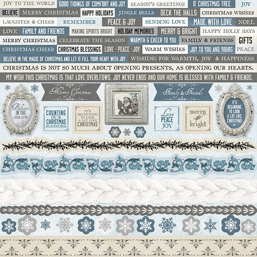 Kaisercraft - Frosted Collection - Christmas - 12 x 12 Sticker Sheet