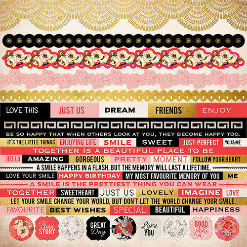 Kaisercraft - Hanami Garden Collection - 12 x 12 Sticker Sheet