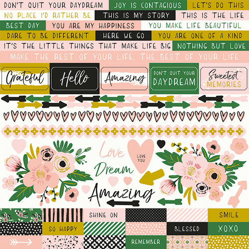 Kaisercraft - Fleur Collection - 12 x 12 Sticker Sheet