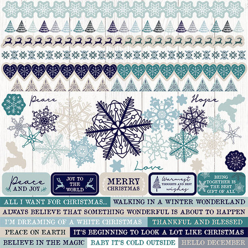Kaisercraft - Wonderland Collection - Christmas - 12 x 12 Sticker Sheet