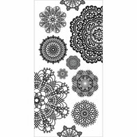 Kaisercraft - Clear Stickers - Doilies - White