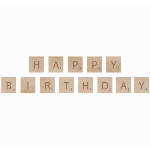 Kaisercraft - Flourishes - Square Wooden Letters - Birthday