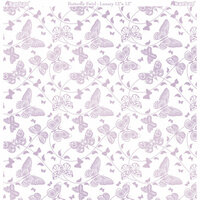 Kanban Crafts - Crystal Collection - 12 x 12 Glittered Acetate - Butterfly Swirl - Soft Lavender