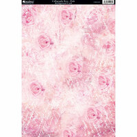Kanban Crafts - Victoriana Blossom Collection - 8 x 12 Patterned Cardstock - Calligraphy Rose - Pink