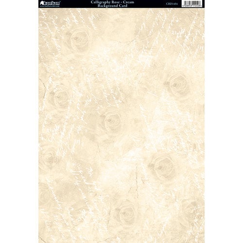Kanban Crafts - Victoriana Blossom Collection - 8 x 12 Patterned Cardstock - Calligraphy Rose - Cream