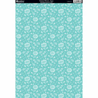 Kanban Crafts - Classic Butterflies Collection - 8 x 12 Patterned Cardstock - Classic Floral - Aqua