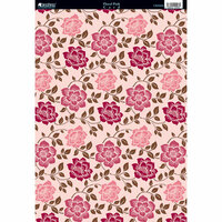 Kanban Crafts - Shabby Chic Collection - 8 x 12 Patterned Cardstock - Floral - Pink