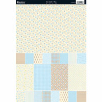 Kanban Crafts - Patchwork Pals Collection - 8 x 12 Patterned Cardstock - Duo Quilt - Blue