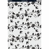 Kanban Crafts - Birds of Paradise Collection - 8 x 12 Patterned Cardstock - Lotus Birds - White