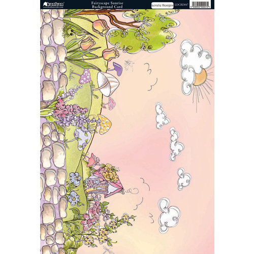 Kanban Crafts - Loralie Collection - 8 x 12 Patterned Cardstock with Foil Accents - Fairyscape Sunrise