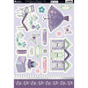 Kanban Crafts - English Riviera Collection - Die Cut Punchouts and 8 x 12 Concept Card Kit - With Love - Lilac