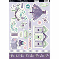 Kanban Crafts - English Riviera Collection - Die Cut Punchouts and 8 x 12 Concept Card Kit - With Love - Lilac