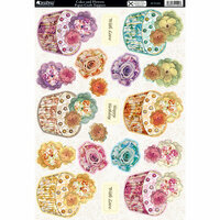 Kanban Crafts - Tea on the Terrace Collection - Die Cut Punchouts with Foil Accents - Cakes and Flowers