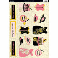 Kanban Crafts - Shabby Chic Collection - Die Cut Punchouts with Foil Accents - Dress-Up - Pink