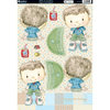 Kanban Crafts - Patchwork Pals Collection - Die Cut Punchouts with Foil Accents - Billy in Combats