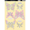 Kanban Crafts - Seasons Collection - Die Cut Punchouts with Foil Accents - Spring - Butterflies Lemon