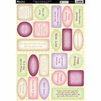 Kanban Crafts - Die Cut Punchouts with Foil Accents - Gingham Sentiments - Multi
