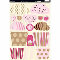 Kanban Crafts - All About Her Collection - Die Cut Punchouts and 8 x 12 Patterned Cardstock - Fairy Cakes - Raspberry Icing