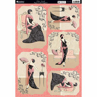 Kanban Crafts - Mitford Collection - Die Cut Punchouts with Foil Accents - Cleo - Coral