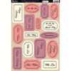 Kanban Crafts - Mitford Collection - Die Cut Punchouts - Chantilly Sentiments - Rose and Coral