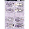 Kanban Crafts - Cavendish Ladies Collection - Die Cut Punchouts and 8 x 12 Patterned Cardstock - Velvet Plum Cameos