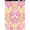 Kanban Crafts - Mitford Collection - Die Cut Punchouts with Foil Accents - Bella Hearts - Pink