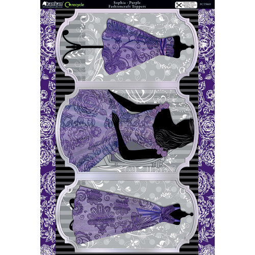 Kanban Crafts - All About Her Collection - Die Cut Punchouts with Foil Accents - Sophia - Purple