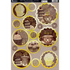 Kanban Crafts - Cafe Collection - Die Cut Punchouts and 8 x 12 Patterned Cardstock - Bella Coffee Shop Delights - Chocolate