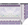 Kanban Crafts - English Riviera Collection - 12 x 12 Double Sided Patterned Cardstock with Coordinating Strip - Lilac