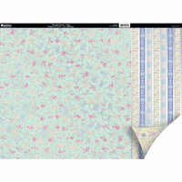 Kanban Crafts - Seasons Collection - 12 x 12 Double Sided Patterned Cardstock with Coordinating Strip - Spring Leaves - Aqua