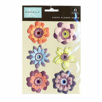 K and Company - Marcella Collection - Paper Flower Brads - Marmelade