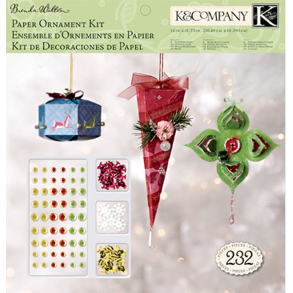 K and Company - Brenda Walton Seasonal Collection - 12 x 12 Paper Pad - Peppermint Twist Ornaments Crafting Kit, CLEARANCE