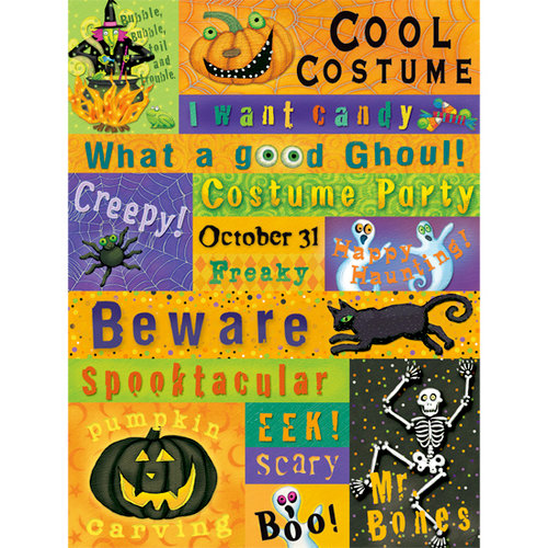 K and Company - Halloween Collection by Tim Coffey - Embossed Stickers - Words