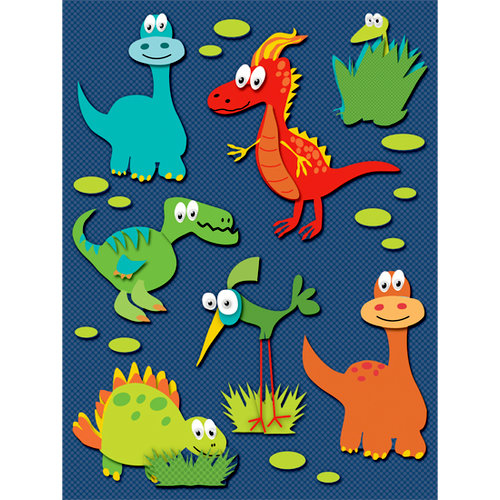 K and Company - Grand Adhesions 3 Dimensional Stickers - Dinosaurs, CLEARANCE