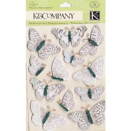 K and Company - Elegance Collection - Grand Adhesions Stickers - Butterfly 