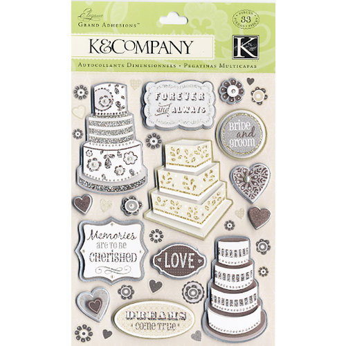 K and Company - Elegance Collection - Grand Adhesions Stickers - Wedding Icons, CLEARANCE