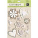 K and Company - Elegance Collection - Grand Adhesions Stickers - Hearts and Flowers, CLEARANCE