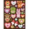 K and Company - Ka-Zoo Valentine Collection - Grand Adhesions Stickers - Animals and Hearts, CLEARANCE