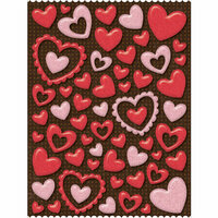 K and Company - Ka-Zoo Valentine Collection - Glitter Pillow Stickers - Hearts, CLEARANCE