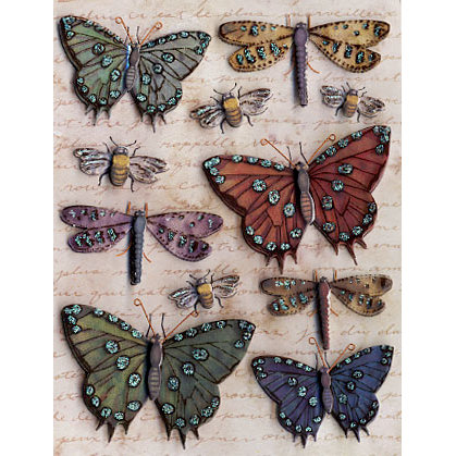 K and Company - Blossomwood Collection by Tim Coffey - Grand Adhesions Stickers - Butterfly