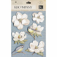 K and Company - Blossomwood Collection by Tim Coffey - Grand Adhesions Stickers - Paper Flowers, CLEARANCE