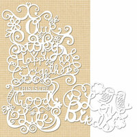 K and Company - Handmade Collection - Die Cut Cardstock - Sentiments Silhouettes, CLEARANCE