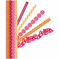 K and Company - Sheer Simplicity Collection - Adhesive Paper Borders with Glitter Accents - Red, CLEARANCE