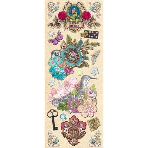 K and Company - Jubilee Collection - Adhesive Chipboard with Glitter and Gem Accents - Icons, CLEARANCE