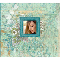 K and Company - Jubilee Collection - 12 x 12 Scrapbook Album - Blue Floral