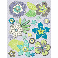 K and Company - PoppySeed Collection - Grand Adhesions Stickers with Gem Accents - Floral, CLEARANCE