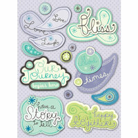 K and Company - PoppySeed Collection - Grand Adhesions Stickers with Glitter Accents - Words