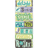 K and Company - PoppySeed Collection - Adhesive Chipboard with Glitter and Gem Accents - Words