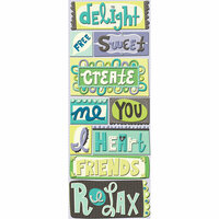 K and Company - PoppySeed Collection - Adhesive Chipboard with Glitter and Gem Accents - Words